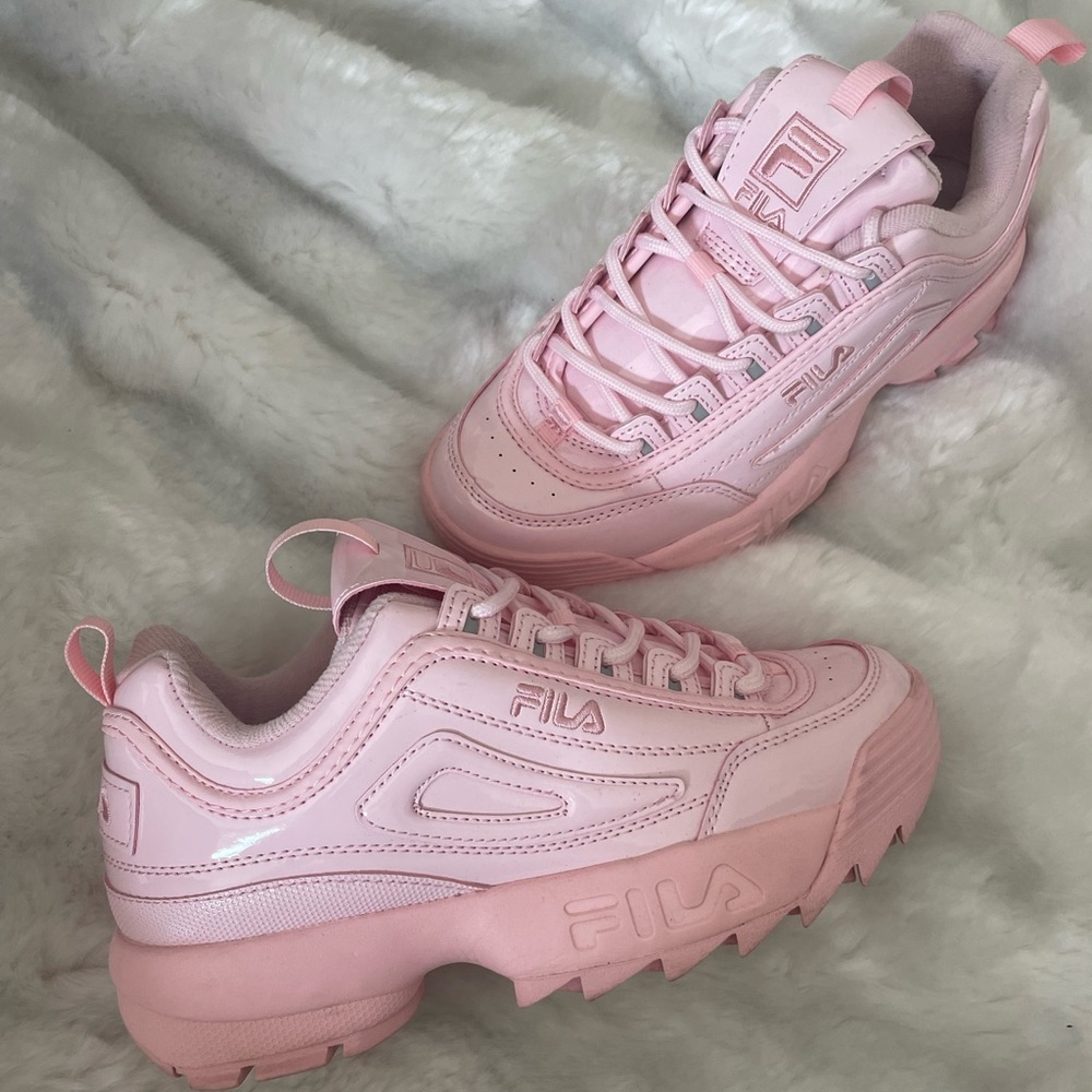 Fila Women's Disruptor Ii Premium Patent Chalk Pink / Ankle-High Sneaker